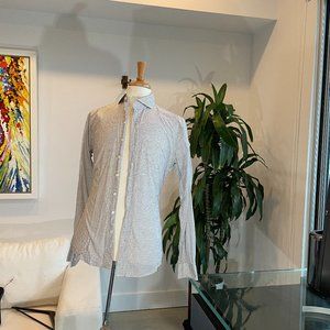 Empire Dress Shirt (White with Pattern) Size L